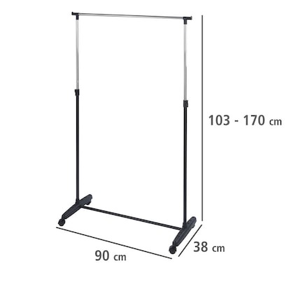 Artikelbild 7 für WENKO Teleskop-Garderobe Mikey schwarz Metall 90,0 x 103,0-170,0 cm, Artikelnummer 816654