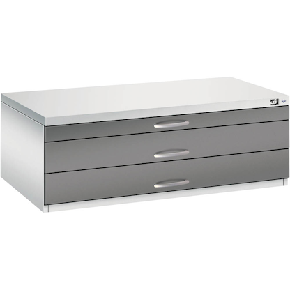Artikelbild 4 für CP 7100 Planschrank lichtgrau, stahlgrau 3 Schubladen 110,0 x 76,5 x 42,0 cm, Artikelnummer 682265