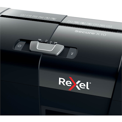 Artikelbild 7 für Rexel Secure X10 Aktenvernichter mit Partikelschnitt P-4, 4 x 40 mm, bis 10 Blatt, schwarz, Artikelnummer 437224