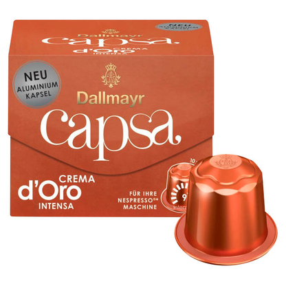 Artikelbild für Dallmayr Capsa Crema d'Oro Intensa Kaffeekapseln, Arabicabohnen kräftig, 10 Portionen, Artikelnummer 909453