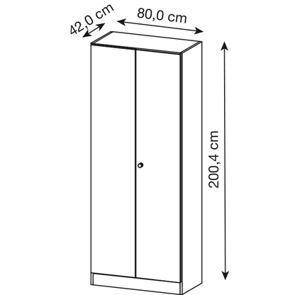 Artikelbild 2 für HAMMERBACHER Aktenschrank 6100, V6100/5/5/SG lichtgrau 4 Fachböden 80,0 x 42,0 x 200,4 cm, Artikelnummer 861930