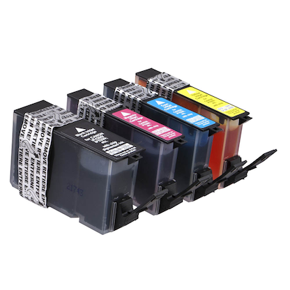 Artikelbild 3 für dots schwarz, cyan, magenta, gelb Druckerpatronen kompatibel zu Canon PGI-5 BK, CLI-8 C/M/Y, 4er-Set, Artikelnummer 206284