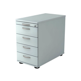 Artikelbild 1 für HAMMERBACHER Solid SC50 Standcontainer lichtgrau 5 Auszüge 42,8 x 80,0 x 72,0 - 76,0 cm, Artikelnummer 983015