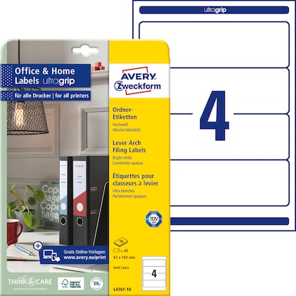 Artikelbild 17 für 40 AVERY Zweckform Ordneretiketten weiß, Artikelnummer 732877