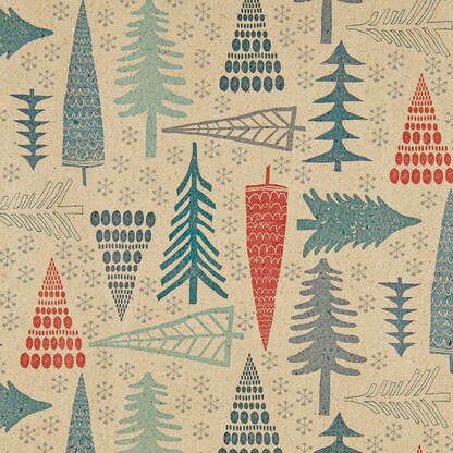 Artikelbild 4 für JUNG SCHÖNER VERPACKEN Geschenkpapier Oslo Tannenbäume mehrfarbig, 20,0 m, Artikelnummer 463461