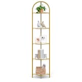 Artikelbild 1 für VASAGLE Eckregal gold 28,0 x 28,0 x 158,0 cm, Artikelnummer 290058