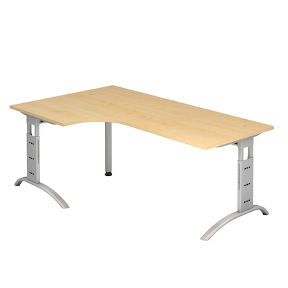 Artikelbild für HAMMERBACHER FS82 Schreibtisch ahorn L-Form, C-Fuß-Gestell silber 200,0 x 80,0/120,0 cm, Artikelnummer 863302