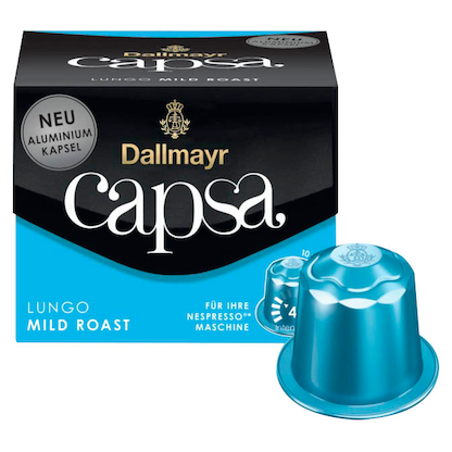 Artikelbild für Dallmayr Capsa Lungo Mild Roast Kaffeekapseln, Arabica- und Robustabohnen mild, 10 Portionen, Artikelnummer 388830