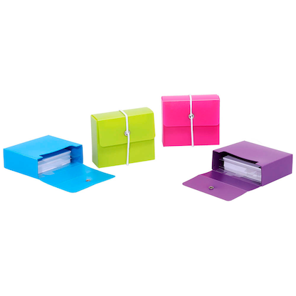 Artikelbild 2 für M&M Karteikasten DIN A8 grün, rot, blau, violett mit Deckel, Artikelnummer 647448