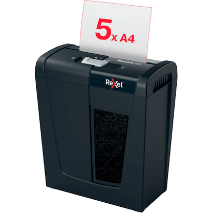 Artikelbild 8 für Rexel Secure S5 Aktenvernichter mit Streifenschnitt P-2, 6 mm, bis 5 Blatt, schwarz, Artikelnummer 437131