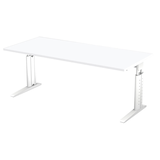 Artikelbild 1 für HAMMERBACHER US19 höhenverstellbarer Schreibtisch weiß rechteckig, C-Fuß-Gestell weiß 180,0 x 80,0 cm, Artikelnummer 864905