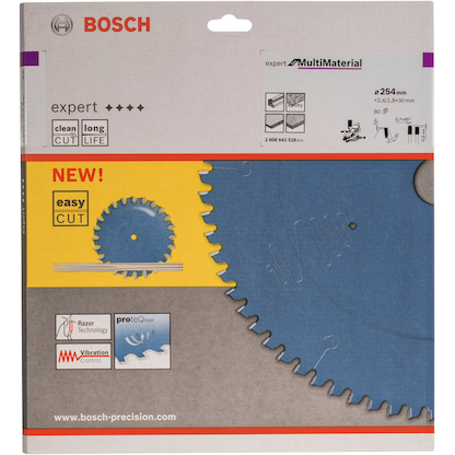 Artikelbild 2 für AKTION: BOSCH EXPERT for Multi Material Kreissägeblatt 254,0 mm, 80 Zähne mit Prämie nach Registrierung, Artikelnummer 453561