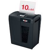 Artikelbild 1 für Rexel Secure X10 Aktenvernichter mit Partikelschnitt P-4, 4 x 40 mm, bis 10 Blatt, schwarz, Artikelnummer 437224