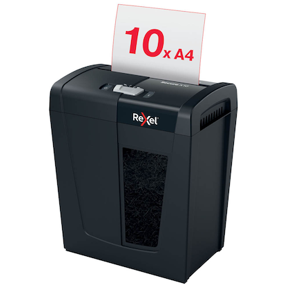 Artikelbild 2 für Rexel Secure X10 Aktenvernichter mit Partikelschnitt P-4, 4 x 40 mm, bis 10 Blatt, schwarz, Artikelnummer 437224