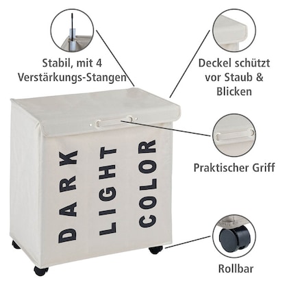 Artikelbild 2 für WENKO Wäschesortierer Trivo beige, Artikelnummer 532097