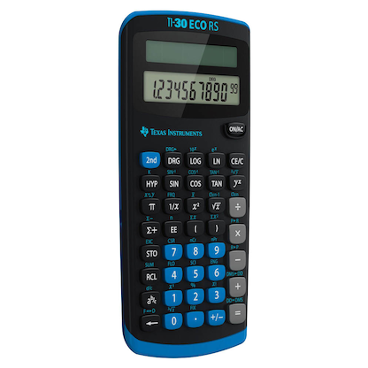 Artikelbild 2 für TEXAS INSTRUMENTS TI-30 ECO RS Wissenschaftlicher Taschenrechner schwarz/blau, Artikelnummer 735852