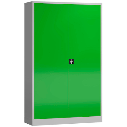 Artikelbild 2 für ClassiX Metallschrank X-530375 lichtgrau, gelbgrün 120,0 x 42,0 x 194,5 cm, aufgebaut, Artikelnummer 183986
