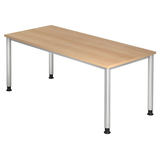 Artikelbild 1 für HAMMERBACHER Orbis höhenverstellbarer Schreibtisch eiche rechteckig, 4-Fuß-Gestell silber 180,0 x 80,0 cm, Artikelnummer 637830
