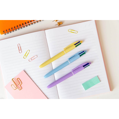 Artikelbild 6 für BIC 4-Farben-Kugelschreiber PASTEL pastellgelb, pastellrosa, pastellblau, Schreibfarbe: schwarz, blau, grün, rot, 1 St., Artikelnummer 385227