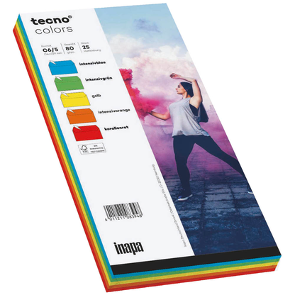 Artikelbild 13 für tecno Briefumschläge colors DIN lang+ ohne Fenster farbsortiert haftklebend 25 St., Artikelnummer 909622