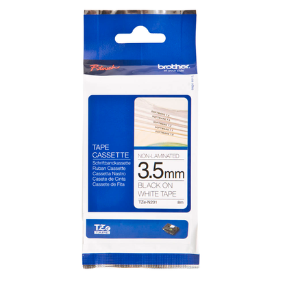 Artikelbild 2 für brother Schriftband TZe-N201 TZEN201, 3,5 mm schwarz auf weiß, Artikelnummer 654434