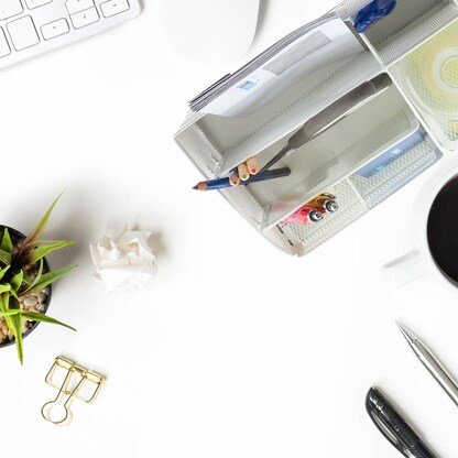 Artikelbild 10 für relaxdays Schreibtisch-Organizer weiß Metall 6 Fächer 28,0 x 14,0 x 13,0 cm, Artikelnummer 516734