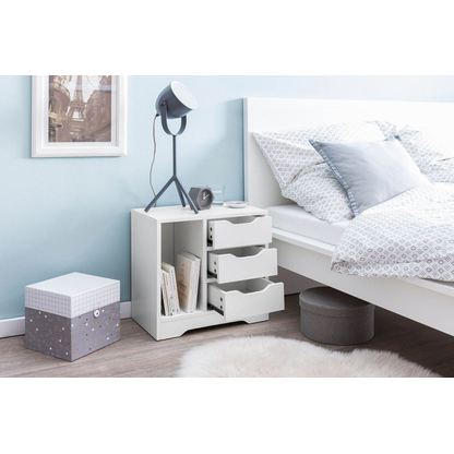 Artikelbild 3 für WOHNLING Nachttisch weiß 30,0 x 49,0 x 50,0 cm, Artikelnummer 907301