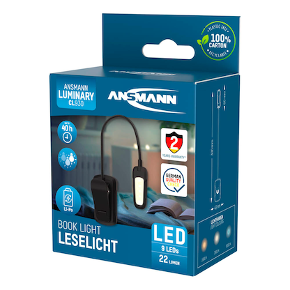 Artikelbild 12 für ANSMANN Book Light LED Buch-Leselampe schwarz, Artikelnummer 174119