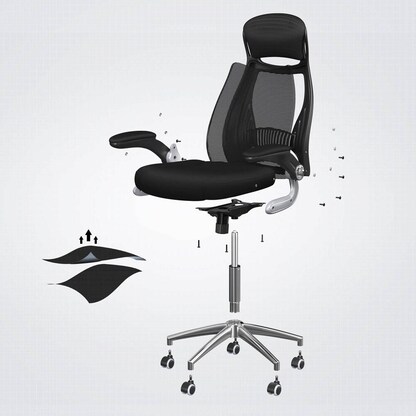 Artikelbild 11 für SONGMICS Bürostuhl, OBN86BK Stoff schwarz, Gestell silber, Artikelnummer 262747