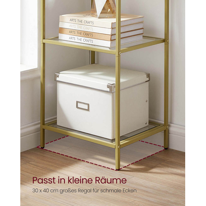 Artikelbild 8 für VASAGLE Bücherregal gold 40,0 x 30,0 x 177,3 cm, Artikelnummer 261049