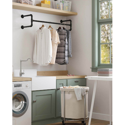 Artikelbild 2 für SONGMICS Wandgarderobe schwarz Metall 112,0 x 29,3 cm, Artikelnummer 290599