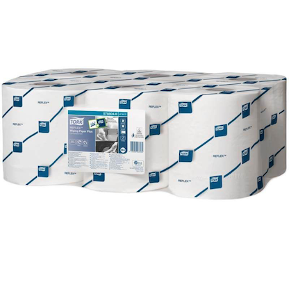Artikelbild 2 für 6 TORK Putztuchrollen Reflex™ M4 Advanced 2-lagig weiß, 450 Blätter, Artikelnummer 308200