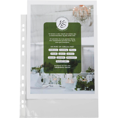 Artikelbild 6 für 100 EICHNER Prospekthüllen DIN A4 glasklar glatt 0,12 mm, Artikelnummer 600357