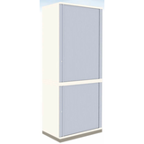 Artikelbild 1 für fm Sidney Rollladenschrank weiß, silber 3 Fachböden 80,0 x 44,2 x 186,9 cm, Artikelnummer 510523