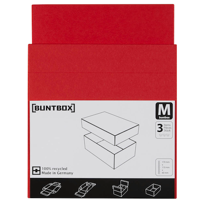 Artikelbild 5 für 3 BUNTBOX M Geschenkboxen 1,1 l rot 17,0 x 11,0 x 6,0 cm, Artikelnummer 303687