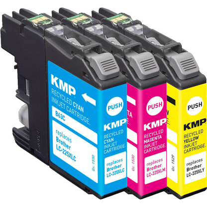 Artikelbild 3 für KMP B63V cyan, magenta, gelb Druckerpatronen kompatibel zu brother LC-225XL C/M/Y, 3er-Set, Artikelnummer 365292
