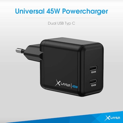 Artikelbild 5 für XLAYER Powercharger 45W Ladeadapter schwarz, 45 Watt, Artikelnummer 256147