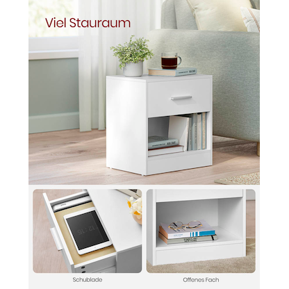 Artikelbild 3 für VASAGLE Nachttisch weiß 39,0 x 28,0 x 41,0 cm, Artikelnummer 439016
