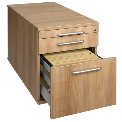 Artikelbild 5 für HAMMERBACHER Solid Rollcontainer nussbaum 3 Auszüge 42,8 x 80,0 x 51,2 cm, Artikelnummer 293579
