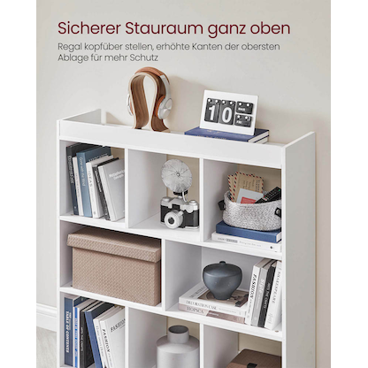 Artikelbild 5 für VASAGLE Bücherregal weiß 97,5 x 30,0 x 100,0 cm, Artikelnummer 291348