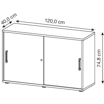 Artikelbild 2 für HAMMERBACHER Schiebetürenschrank Prokura, V1752S/W/W/RE weiß 1 Fachboden 120,0 x 40,0 x 74,8 cm, Artikelnummer 637278