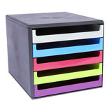 Artikelbild 1 für M&M Schubladenbox grau, grün, orange, blau, rot 30057680, DIN A4 mit 5 Schubladen, Artikelnummer 601664