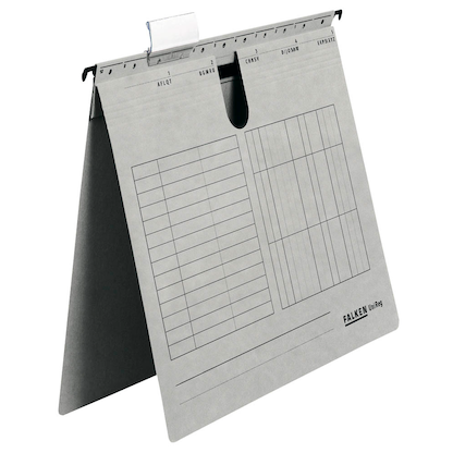 Artikelbild für 25 FALKEN Hängehefter UNIREG Karton grau 1 x kaufmännische Heftung, Artikelnummer 633560