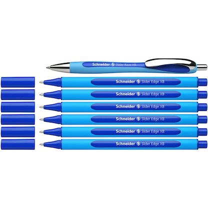 Artikelbild 3 für AKTION: Schneider Kugelschreiber Slider Edge blau, Schreibfarbe: blau, 6 St. + GRATIS Schneider Kugelschreiber Slider Rave XB blau, Artikelnummer 513956