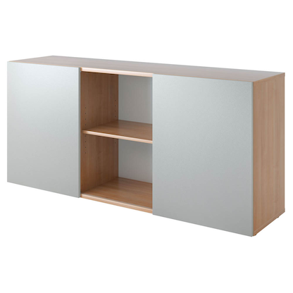 Artikelbild für HAMMERBACHER Sideboard 1780, V1780/N/S nussbaum, silber 160,0 x 42,0 x 74,8 cm, Artikelnummer 859177