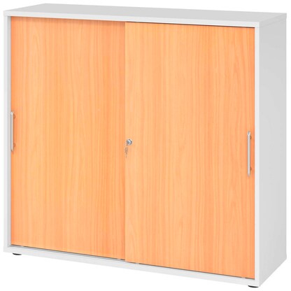 Artikelbild für HAMMERBACHER Schiebetürenschrank, V1753S/W/6/RE buche, weiß 2 Fachböden 120,0 x 40,0 x 110,0 cm, Artikelnummer 377428