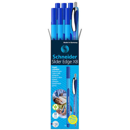 Artikelbild 2 für AKTION: Schneider Kugelschreiber Slider Edge blau, Schreibfarbe: blau, 6 St. + GRATIS Schneider Kugelschreiber Slider Rave XB blau, Artikelnummer 513956