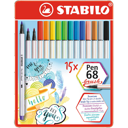 Artikelbild 4 für STABILO Pen 68 brush Brush-Pens farbsortiert, 15 St., Artikelnummer 272267
