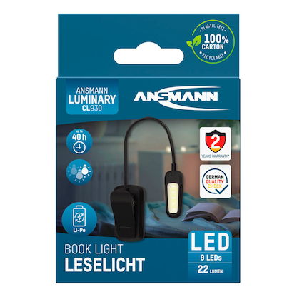 Artikelbild 11 für ANSMANN Book Light LED Buch-Leselampe schwarz, Artikelnummer 174119