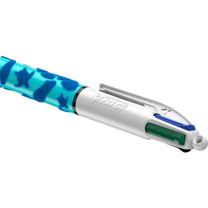 Artikelbild 5 für BIC 4-Farben-Kugelschreiber Velours mehrfarbig, Schreibfarbe: blau, schwarz, grün, rot, 1 St., Artikelnummer 385098